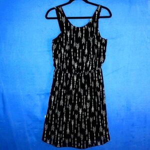 Charming Charlie Tribal Print Sleeveless Dress Black White Medium